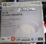 Commercial Electric 7 In. Matte White Slim Led Flush Mount Lighting (2-PACK). Fixed Price $10.99.