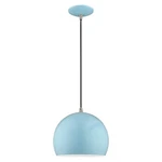 Livex Metal Shade Light Mini Pendant, Shiny Baby Blue 41181-74. Fixed Price $139.96.