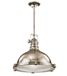 Kichler 2691 Nickel Hatteras Bay Pendant Light With Metal Shade - 24" Wide. Fixed Price $1249.99.