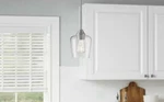 Hampton Bay Pavlen 1-LIGHT Brushed Nickel Contemporary Hanging Mini Pendant. Fixed Price $15.75.