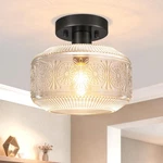 Dsmjfu Semi Flush Mount Ceiling Light, Vintage Small 9.45IN, Black. Fixed Price $57.11.