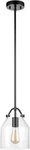 67000097 1-LIGHT Pendant Fixture, Matte Black, Clear Glass Shade, Adjustab. Fixed Price $93.99.