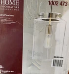 Ceiling Lamp 1 Light Hanging Pendant Glass Shade Steel Dimmable Durable Nickel. Fixed Price $44.00.