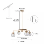 Lnc Ceiling Lighting Glass Globe Metal Chandelier Led - Bronze A03894. Fixed Price $39.39.
