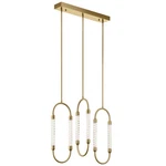 Elan 84148 Delsey 6 Light 32" Wide Led Linear Pendant Champagne Gold Indoor. Fixed Price $162.35.