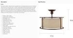 Capital Lighting Midtown 3-LIGHT Semi-flush Mount Burnished Bronze Finish. Fixed Price $385.99.