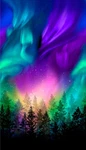Aurora Borealis Forest Northern Lights Fabric Quilt Panel 24". Fixed Price $14.00.