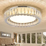 Crystal Chrome Flush Mount Ceiling Light,led Dimmable 5CCT 3000K-6000K Lighti.... Fixed Price $170.94.