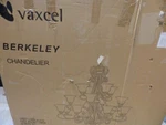 Vaxcel Berkeley BE-CHU016AW Aged Walnut Finish Honey Linen Glass Chandelier. Fixed Price $699.95.