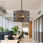 13'' Pendant Light Led Chandelier For Kitchen Living Room Rustic Drum Fixture. Fixed Price $83.99.