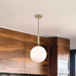 Monteaux Lighting 10" 1-LIGHT Gold Hanging Mini Pendant Opal Glass Globe Shade. Fixed Price $55.00.