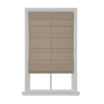 Home Basics Cordless Light Filtering Fabric Classic Roman Shade Linen. Fixed Price $40.00.