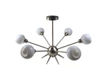 Atomic Age Mcm 6 Arm Silver Spikey Sputnik Ceiling Light Fixture Chandelier. Fixed Price $349.00.