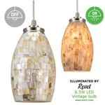 Kira Home Coast 9" Mini Pendant Light Mosaic Sea Shell Glass Brushed Nickel Ul. Fixed Price $39.60.