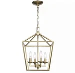 Home Decorators Weyburn 4-LIGHT Gold Farmhouse Chandelier Caged Fixture. Fixed Price $44.99.
