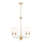 Z-lite Katerina Light 24" Chandelier, Rubbed Brass/white 1950-5RB. Fixed Price $448.80.