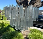 Murano Italy Venini Camer Crystal Glass Chandelier Brass. Fixed Price $1750.00.