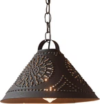 Irvins Country Tinware Hitchcock Shade Light Pendant Textured Black. Fixed Price $207.11.