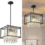 Lmqnine Modern Black Crystal Chandelier (11.81" X 7.87"). Fixed Price $86.30.