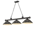 Z-lite 2306-3-SBRZ Cordon Light 16"W Billiard Chandelier Bronze. Fixed Price $460.00.