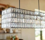 Pottery Barn Adeline Crystal Rectangular Grand 50" Chandelier Authentic. Fixed Price $799.22.