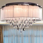 Oofay Light Modern Crystal Ceiling Cylinder Shade With Drop. Fixed Price $128.00.