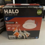 Halo Integrated Recessed Ajustable Gimbal Led Light Kit 600 Lumens White 4". Fixed Price $8.99.