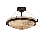 Justice Design Group ALR-9681-35-DBRZ Alabaster Rocks 21" Round Bowl 3729415 Ob. Fixed Price $230.00.