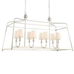Crystorama 2249-PN Sylvan 18" 8-LIGHT White Silk Chandelier In Polished Nickel. Fixed Price $998.00.