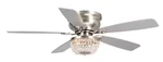 Parrot Uncle 48 In. Crystal Flush Mount Satin Nickel Ceiling Fan. Fixed Price $99.99.