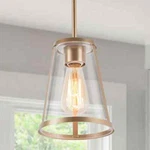 Lnc Gold Modern Pendant Light Contemporary Hanging Fixture W/ Clear Glass Shade. Fixed Price $52.72.