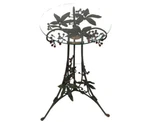 Wrough Iron Table Grapes Cast Gorgeous Art Deco Side Pedestal Beveled. Fixed Price $900.00.