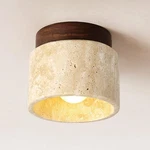 Wosbo Wabi Sabi Ceiling Lights, 4.7 Inch Japanese Yellow Travertine Flush Mount. Fixed Price $93.81.