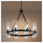 Meiydeng 26 Inch Black Wagon Wheel Chandelier 8 Lights Glass Shade Modern. Fixed Price $336.72.