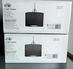 Hampton Bay Murray Hanging Light Brushed Nickel, Mini Pendant ES0746BN Lot Of 2. Fixed Price $64.00.