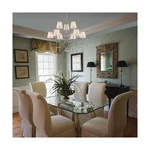 World Imports Millau 5-LIGHT Chrome Chandelier With Fabric Shade. Fixed Price $148.63.
