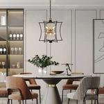 Durent Lighting Modern Black Gold Chandelier, 6-LIGHT Sputnik Pendant Cha.... Fixed Price $125.00.