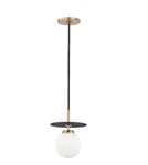 Mitzi Ellis Single Light 7" Wide Led Mini Pendant MODEL:H200701S-AGB/BK Brushed. Fixed Price $45.00.