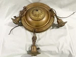 Antique Flush Mount Ceiling Light Fixture - Brass Finish For Restoration. Fixed Price $175.00.