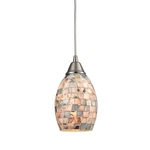 Elk Capri Light Pendant Satin Nickel And Gray Capiz Shell 10444/1. Fixed Price $76.71.