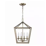 Home Decorators Collection Weyburn 4-LIGHT Brass Farmhouse Chandelier Fixture. Fixed Price $119.00.