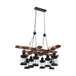 Oukaning 39 In. 8-LIGHT Vintage Industrial Brown Wooden Farmhouse Chandelier. Fixed Price $116.99.