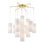 Livex Strathmore 15 Light Foyer Chandelier, Brass/off-white/white 42658-12. Fixed Price $1379.96.
