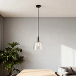Robert Abbey Albert Pendant Light Polished Nickel Clear Glass Sloped Ceiling. Fixed Price $355.54.