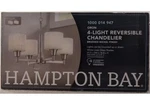 Hampton Bay Oron 4-LIGHT Brushed Nickel Reversible Chandelier. Fixed Price $99.00.