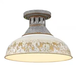 Golden Lighting Kinsley 1-LIGHT Aged Steel Semi-flush Mount 0865-SF Agv-ai. Fixed Price $123.16.