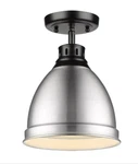 Golden Lighting Duncan 8" Flush Mount 3602-FM Blk-pw Industrial. Fixed Price $79.80.