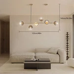 6-LIGHT Modern Gold Linear Globe Ceiling Pendant Lamp Sputnik Chandelier. Fixed Price $76.91.