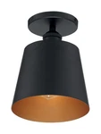 Nuvo Lighting 60/7321 Motif 7"W Semi-flush Ceiling Fixture Black Gold. Fixed Price $111.99.