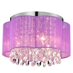 Lalula Crystal Chandelier For Bedroom - 3 Light Purple Ceiling Fixture. Fixed Price $118.00.